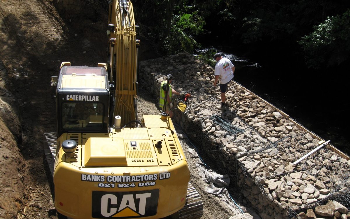 Gabion wall work